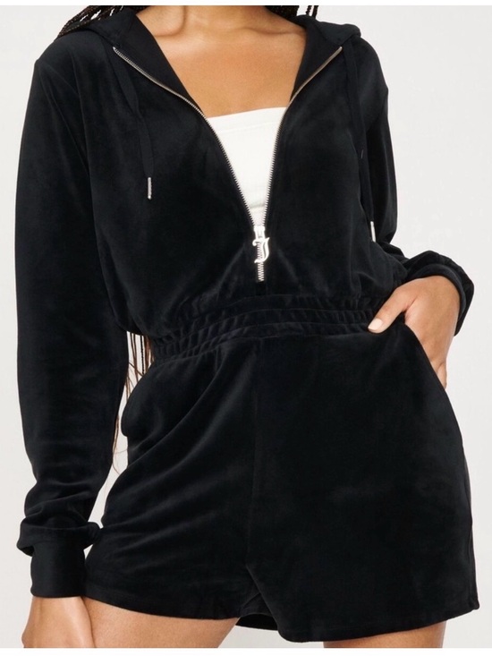 Juicy Couture Pants - NWOT Juicy Couture Black Velour Romper XL